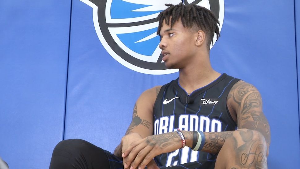This photo shows Markelle Fultz of the Orlando Magic at the NBA basketball  team's media day in Orlando, Fla. This image reflects the 2019 active  roster as of Monday Sept. 30, 2019