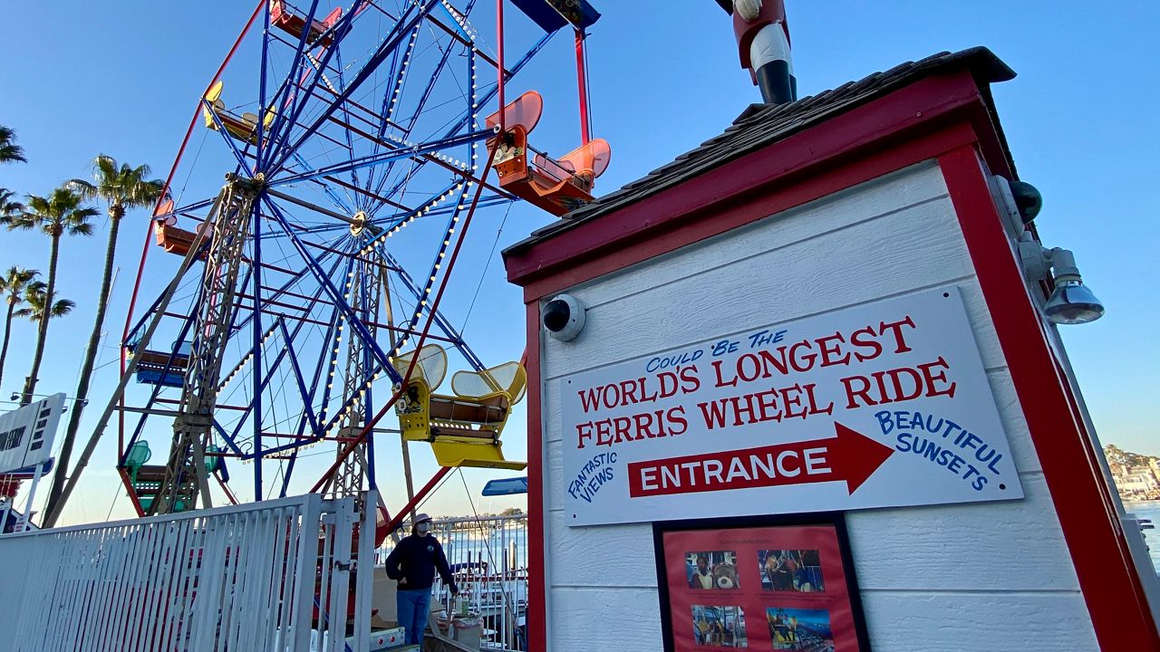 The Ferris wheel at the Balboa Fun Zone in Newport Beach. (Spectrum News/ Joseph Pimentel)