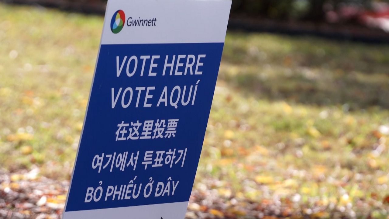 An early voting sign is seen in Georgia's Gwinnett County. (via Spectrum News)