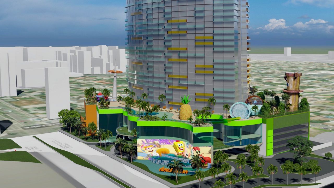 Rendering of the proposed Nickelodeon hotel coming to Garden Grove. (Photo courtesy of Garden Grove)