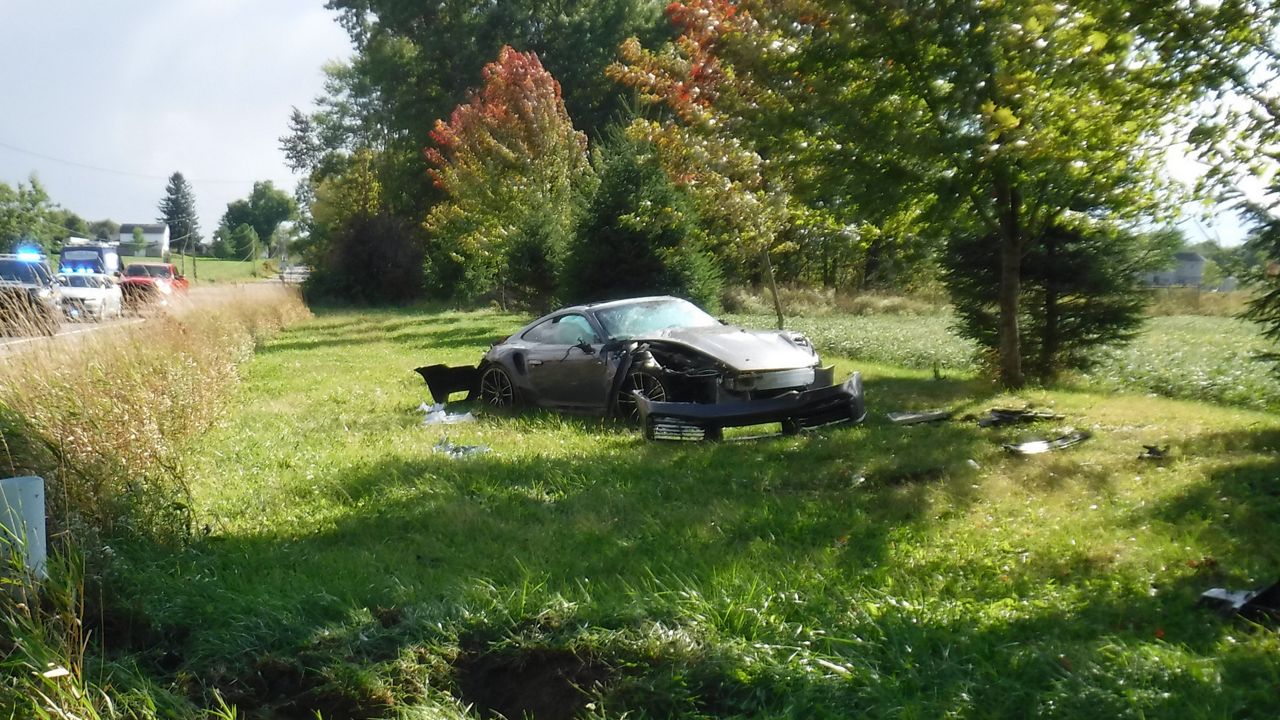 Cleveland Browns DE Myles Garrett's wrecked Porsche. (Ohio Department of Public Safety)
