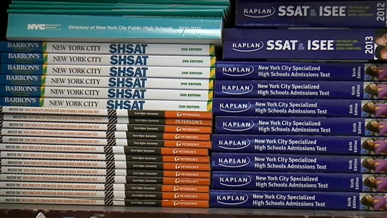 A stack of SHSAT books.