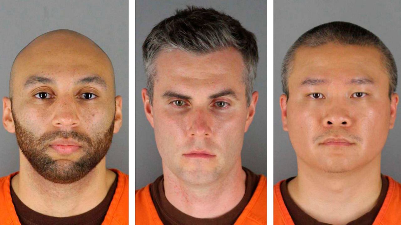 From left, former Minneapolis police Officers J. Alexander Kueng, Thomas Lane and Tou Thao (Hennepin County Sheriff's Office via AP, File)