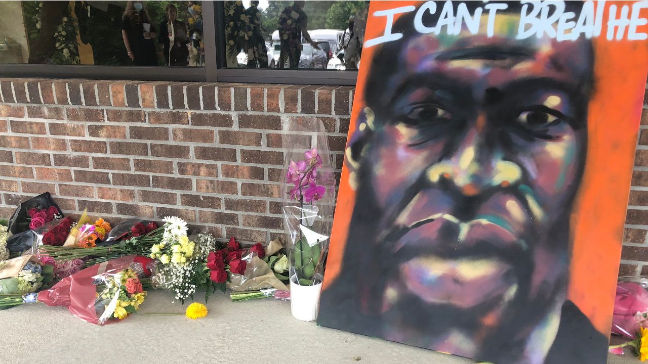 A memorial to George Floyd appears in this image from June 2020. (Spectrum News/FILE)
