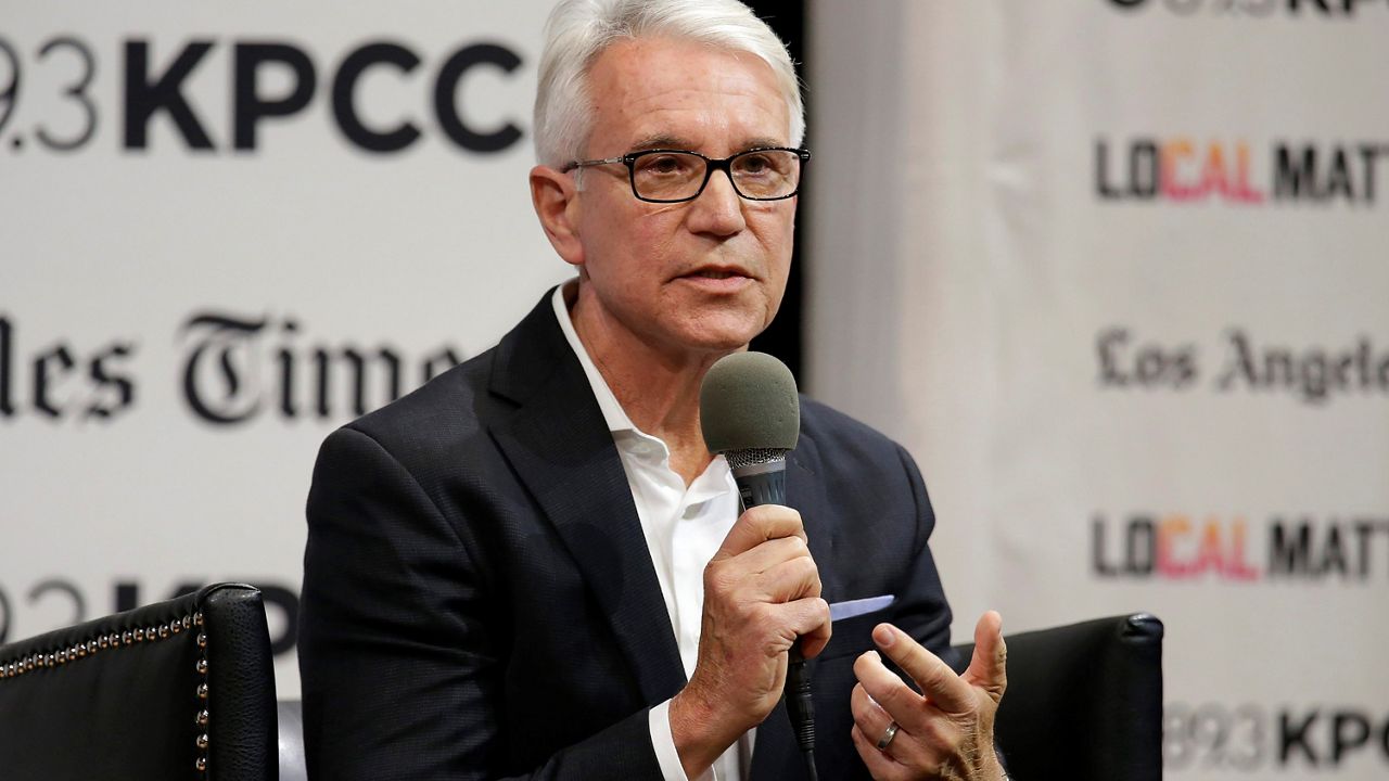 In this Jan. 29, 2020, file photo, George Gascon participates at the LA district attorney candidates' debate in Los Angeles. (AP Photo/Damian Dovarganes)