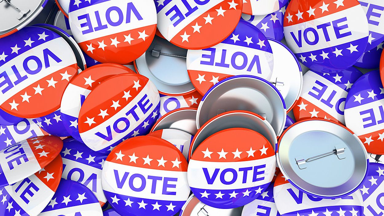 Photo of pins that say "vote" (Getty Images)