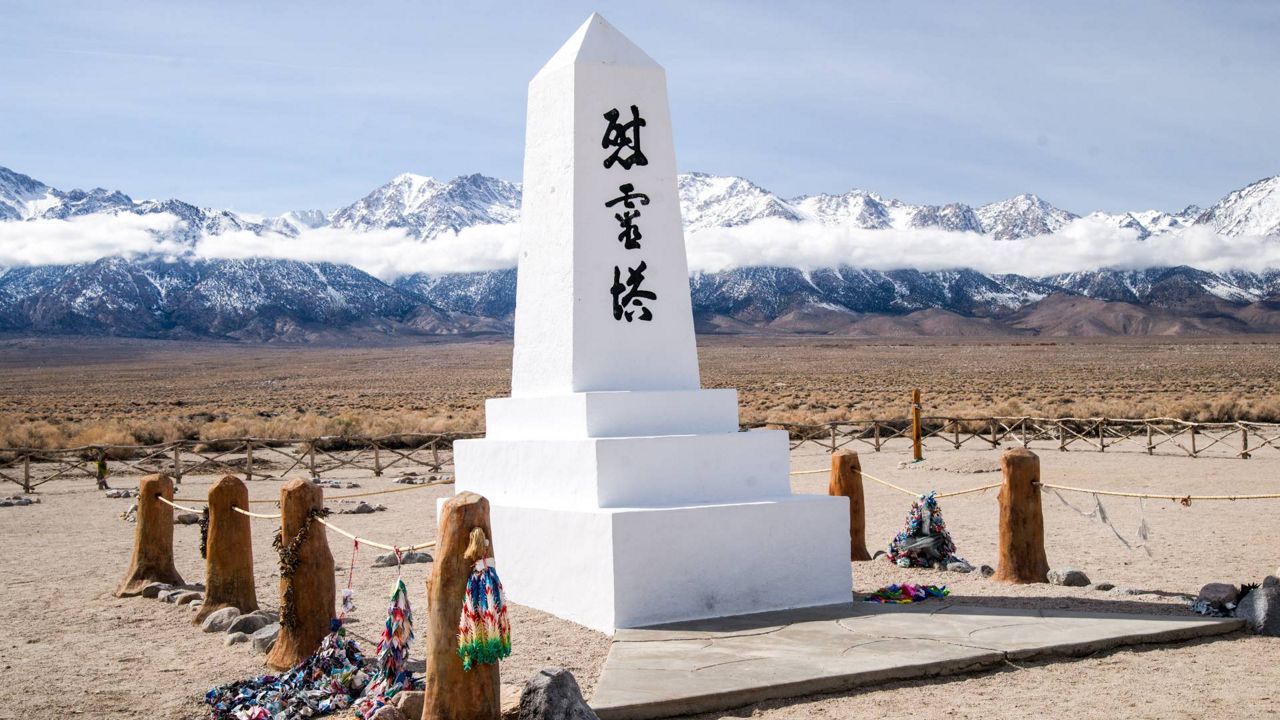 A thousand origami paper cranes symbolize love and compassion for those Japanese-Americans detained at the Manzanar relocation camp during World War II. (Courtesy Getty Images)