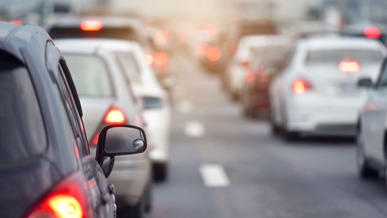 Stock image of cars sitting in traffic. (Getty Images)