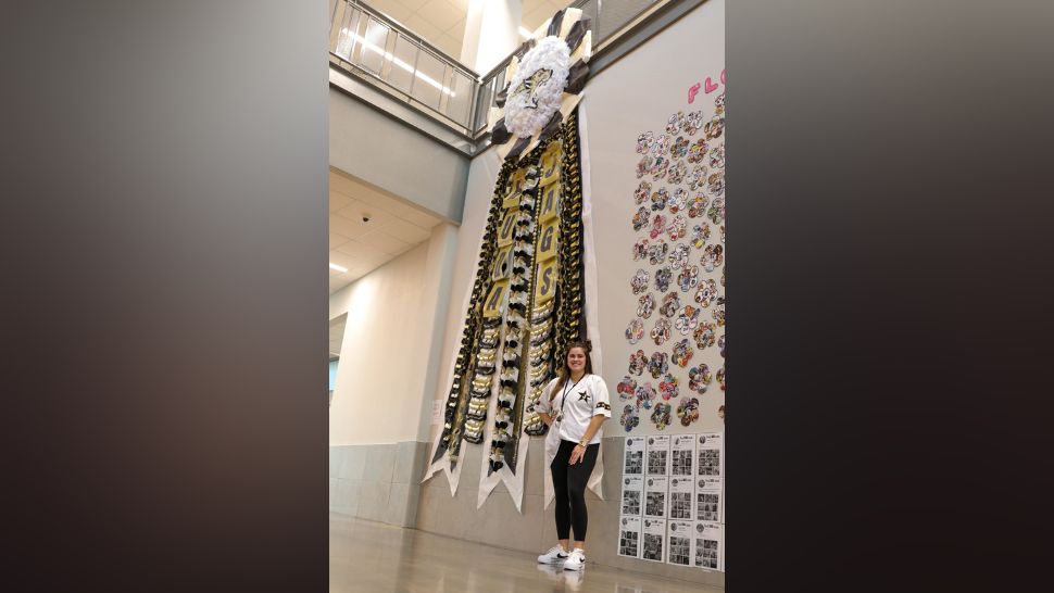 Johnson High School giant homecoming mum. (Hays CISD)