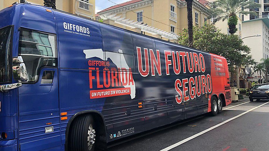 The Giffords Florida Bus Tour to support candidates who back gun-safety legislation will continue through Sept. 13. (Spectrum Bay News 9/Mitch Perry)