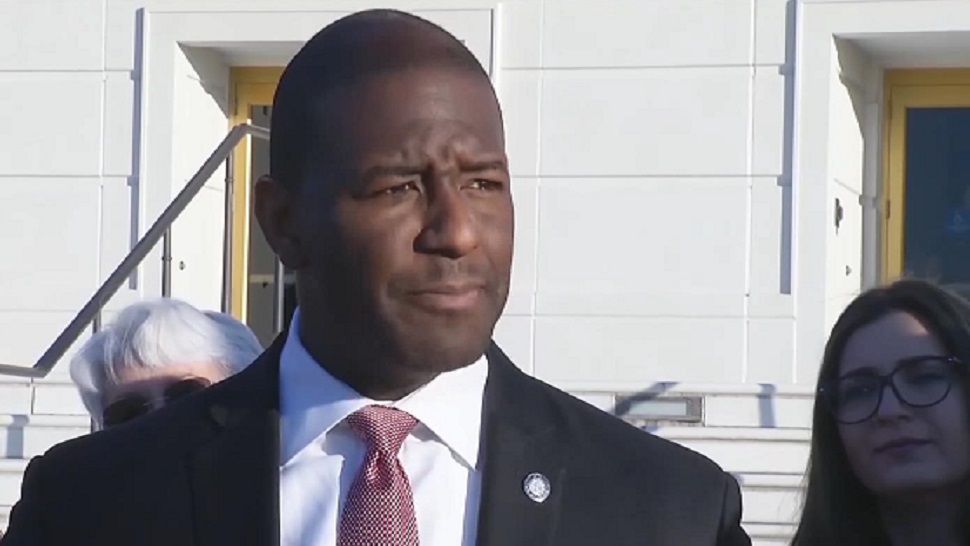 Florida Governor candidate Andrew Gillum called out his republican opponent Ron DeSantis during a Facebook Live video Saturday night, asking DeSantis to speak out against Trump's proposed green card plan, saying it would "disrupt the very fabric of our community."