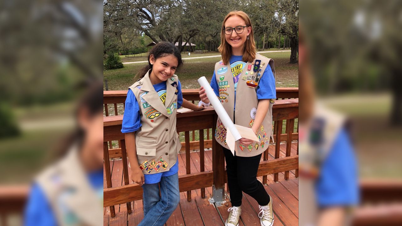 Girl Scout Rocket Team work on their rocket as they prep for national competition. (Jennifer McDaniel)