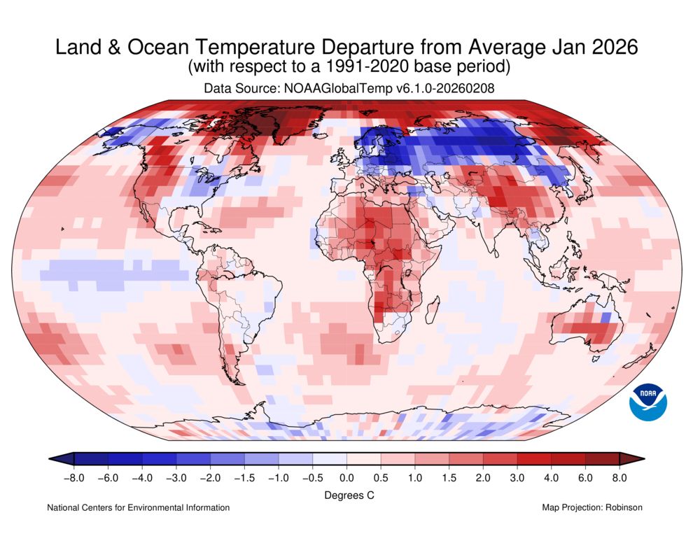 January 2026 Makes the List of top 5 warmest Januarys