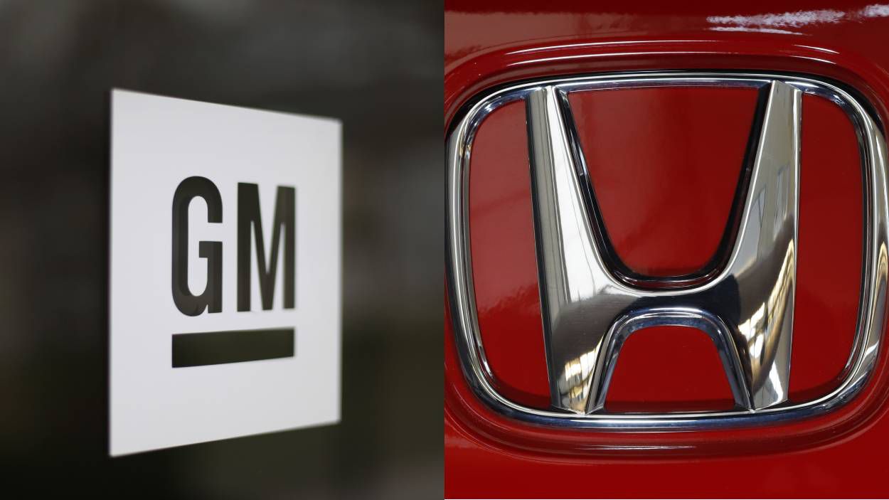 GM and Honda logos (AP Photos)
