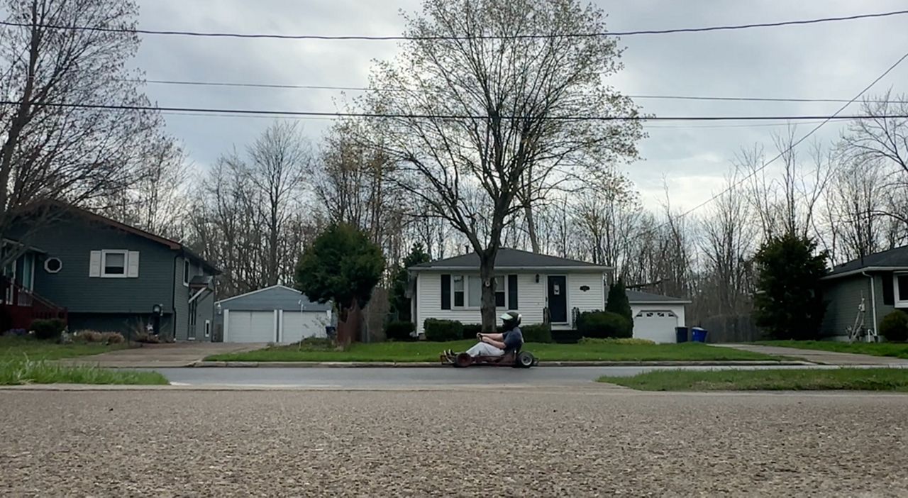 A noob on a go-kart.