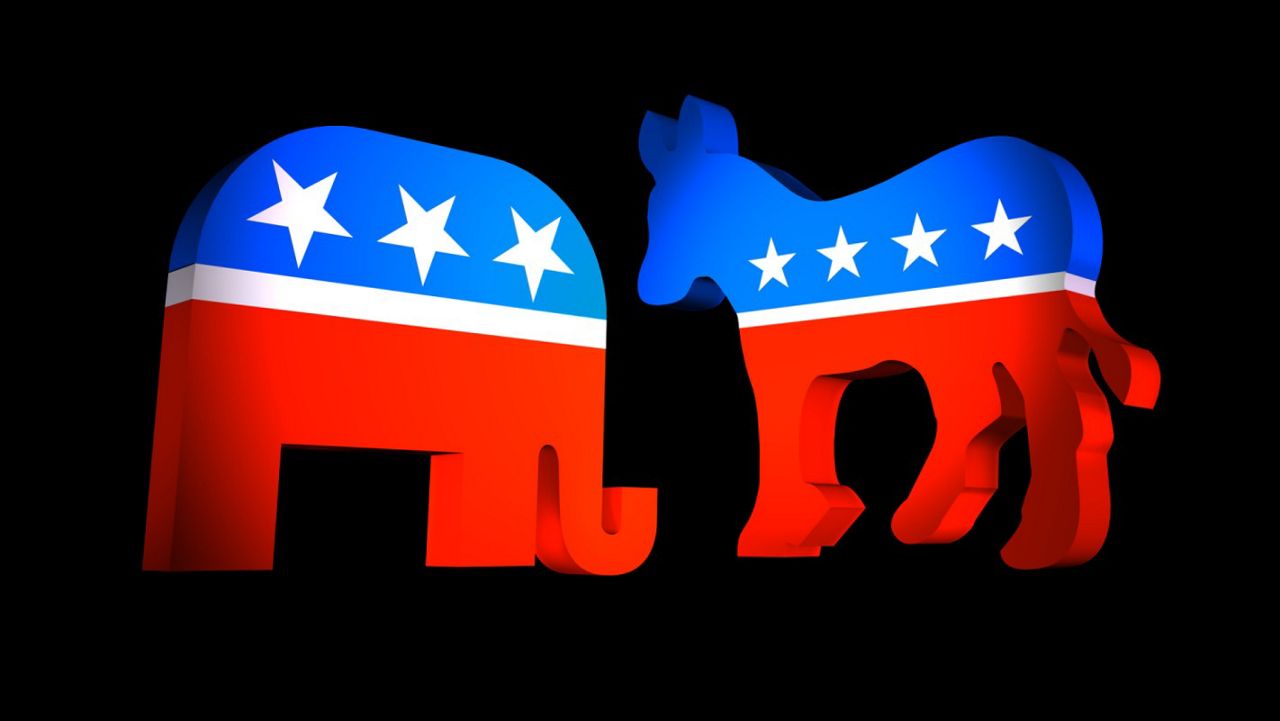 GOP elephant and Democratic donkey (AP)