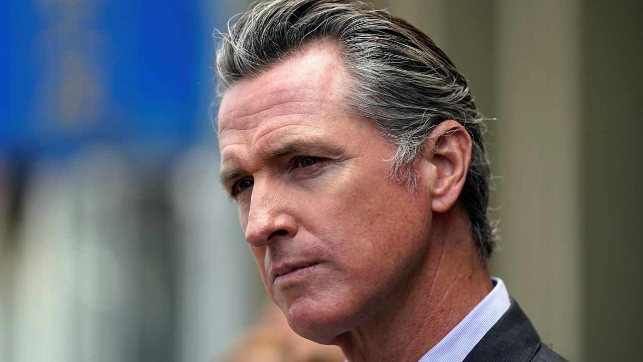 In this June 3, 2021, file photo, California Gov. Gavin Newsom listens to questions during a news conference in San Francisco. (AP Photo/Eric Risberg, File)