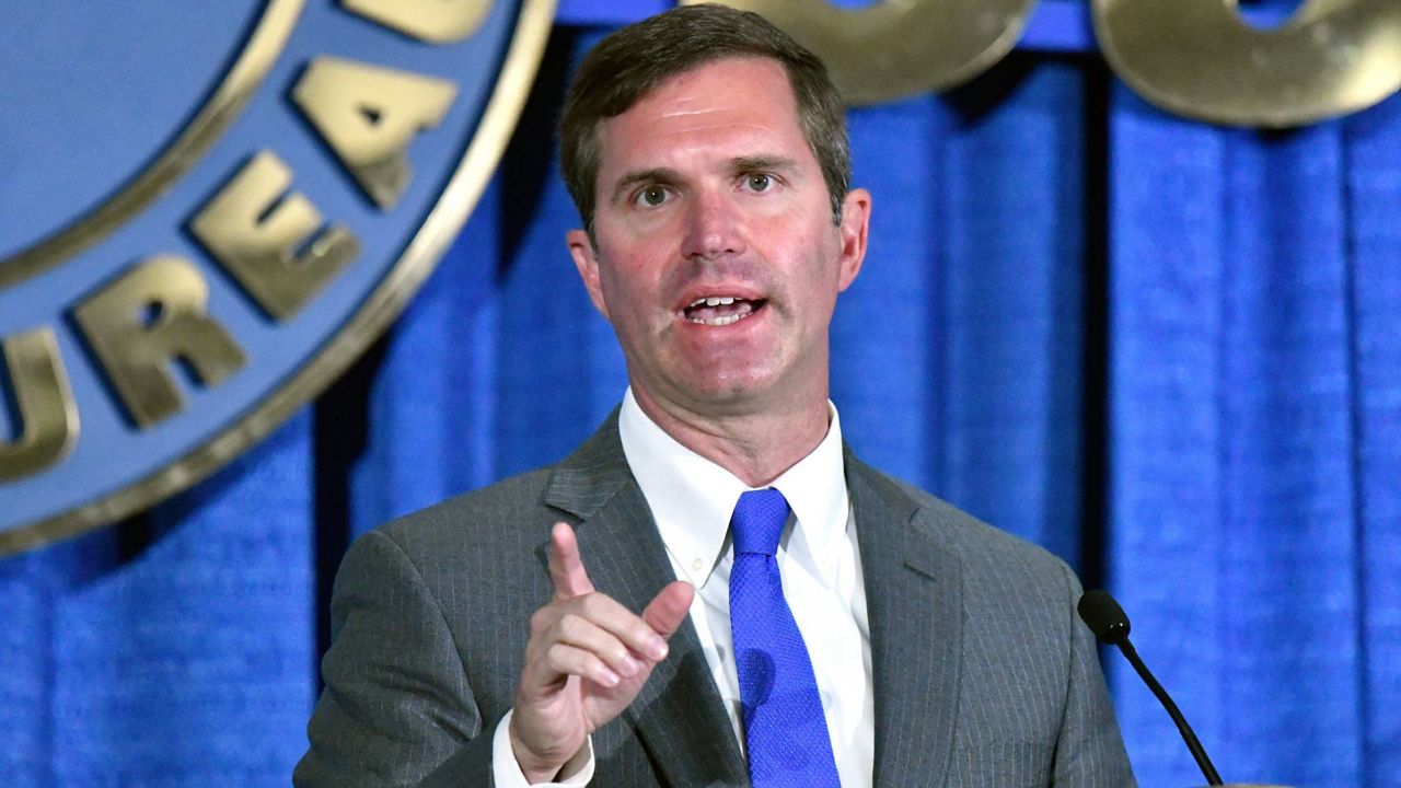 Kentucky Gov. Andy Beshear announced a $4.6 investment in jobs and economic growth opportunities in western Kentucky on Thursday. (AP Photo/Timothy D. Easley)