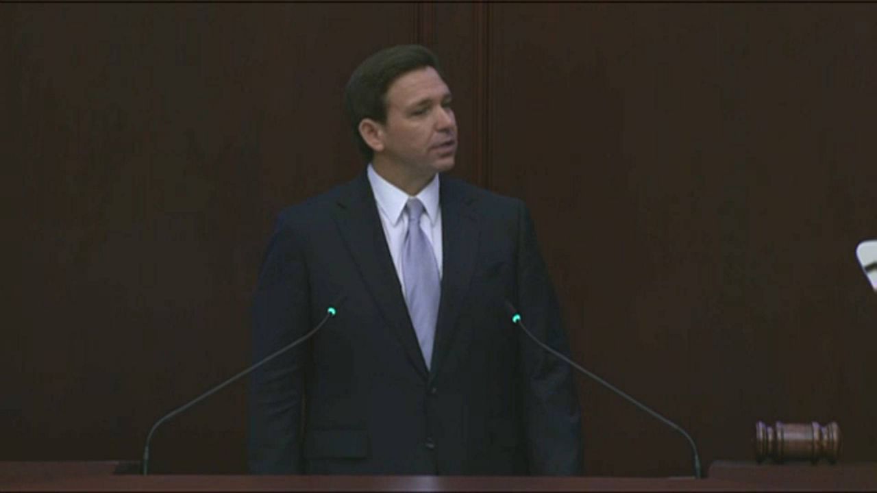 Florida Gov. Ron DeSantis delivered his State of the State address Tuesday at the Florida Capitol as the state legislature begins its regular session. (Spectrum News)