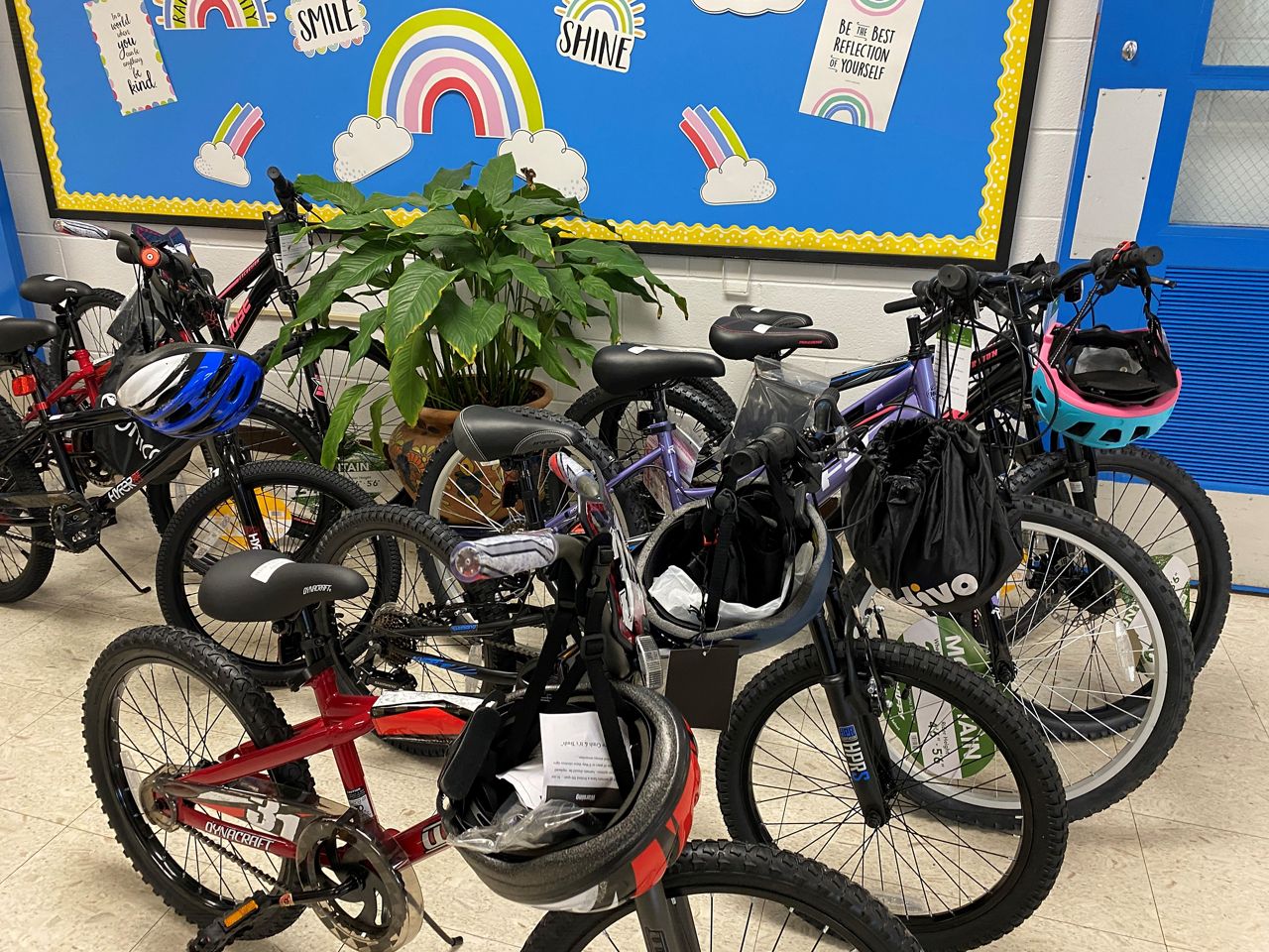Every participant received a t-shirt, toys and a certificate. The names of eleven student were randomly selected to win a new bike. (Spectrum News 1/Ashley N. Brown)
