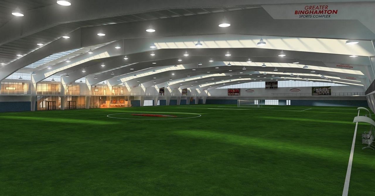 Inside the sports complex