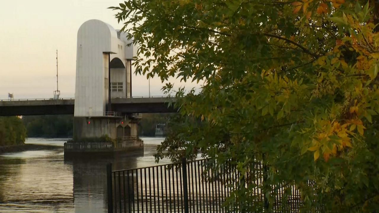 green island bridge as seen from troy