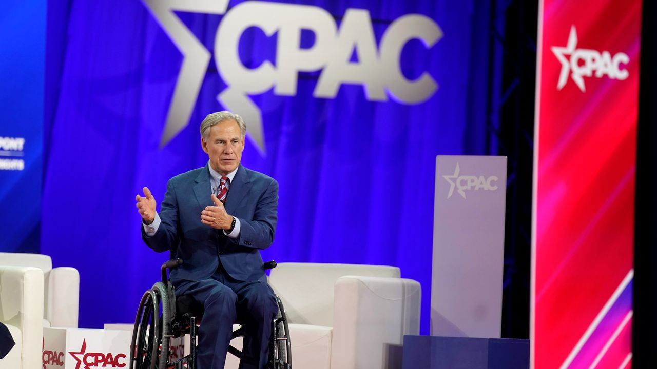 Texas Gov. Gregg Abbott speaks at the Conservative Political Action Conference (CPAC) in Dallas, Aug. 4, 2002. (AP Photo)