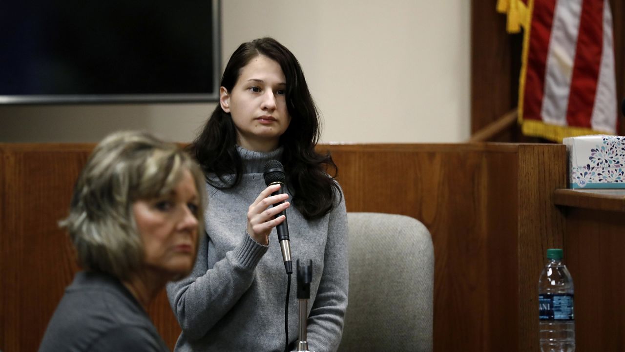 Gypsy Rose Blanchard takes the stand Nov. 15, 2018, in Springfield, Mo., during the trial of her ex-boyfriend, Nicholas Godejohn, who is accused of stabbing Blanchard's mother, Clauddine "Dee Dee" Blanchard, at her home in June 2015. Blanchard, who recruited her former boyfriend to kill her mother after years of being forced to pretend she was gravely ill, announced Tuesday, July 9, 2024, that she is pregnant and plans to give her child everything she lacked growing up. (Nathan Papes/The Springfield News-Leader via AP, File)