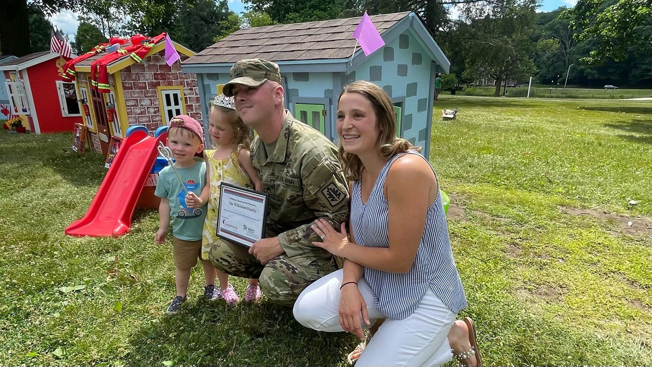 Habitat for Humanity presents Veterans with playhouses