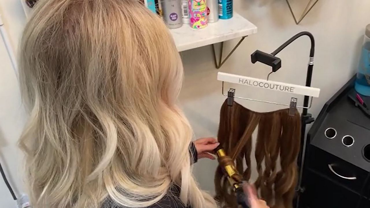 Alissa uses temporary extensions like HaloCouture on herself and her clients 