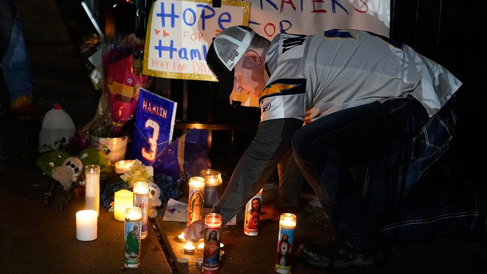 Vigil at the UC Medical Center for Damar Hamlin