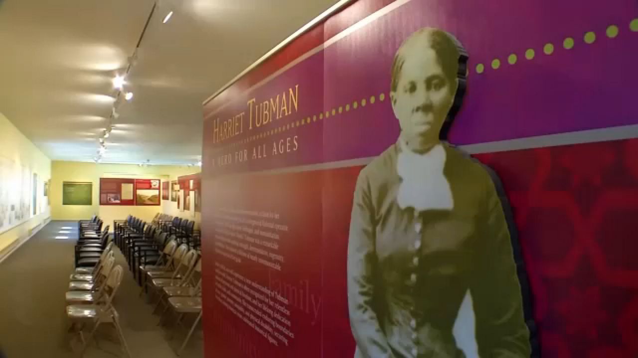 An exhibit featuring Harriet Tubman