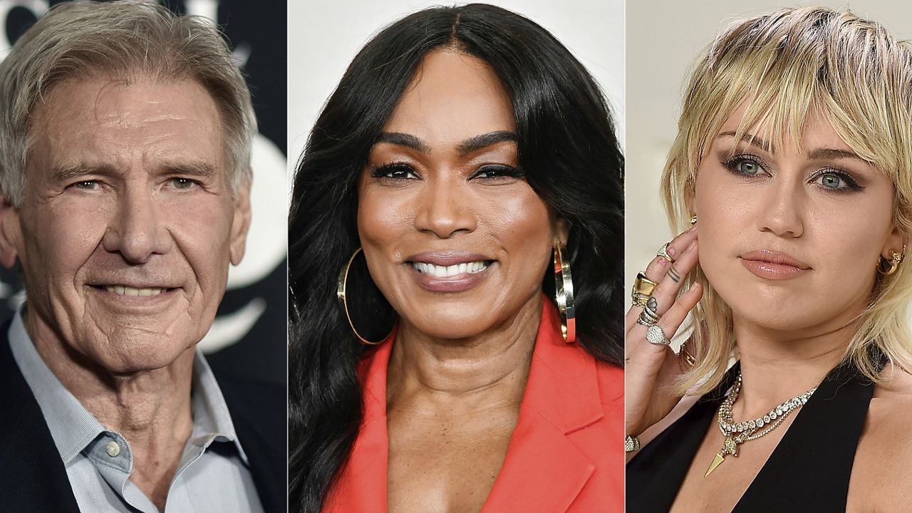 This combination of photos show Harrison Ford, Angela Bassett and Miley Cyrus, who will be honored by Disney at a ceremony as a part of the D23 convention. (AP Photo)