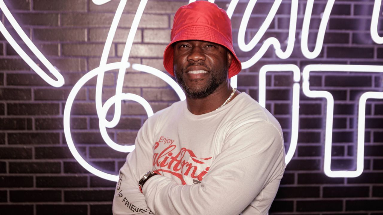 Kevin Hart poses for a portrait at the opening of his new vegan fast-food restaurant "Hart House" on Wednesday, Aug. 24, 2022 in Los Angeles. (Photo by Willy Sanjuan/Invision/AP).