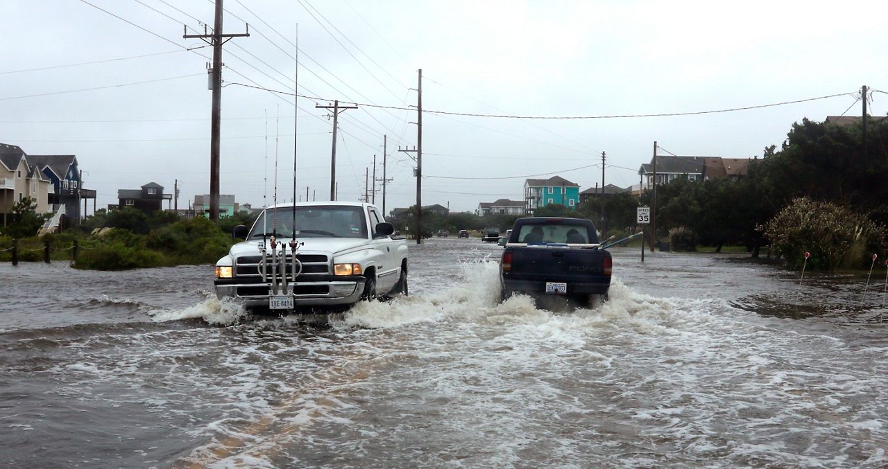 N.C. Highway 12 flooded during Tropical Storm Hermine in 2016. (AP photo)