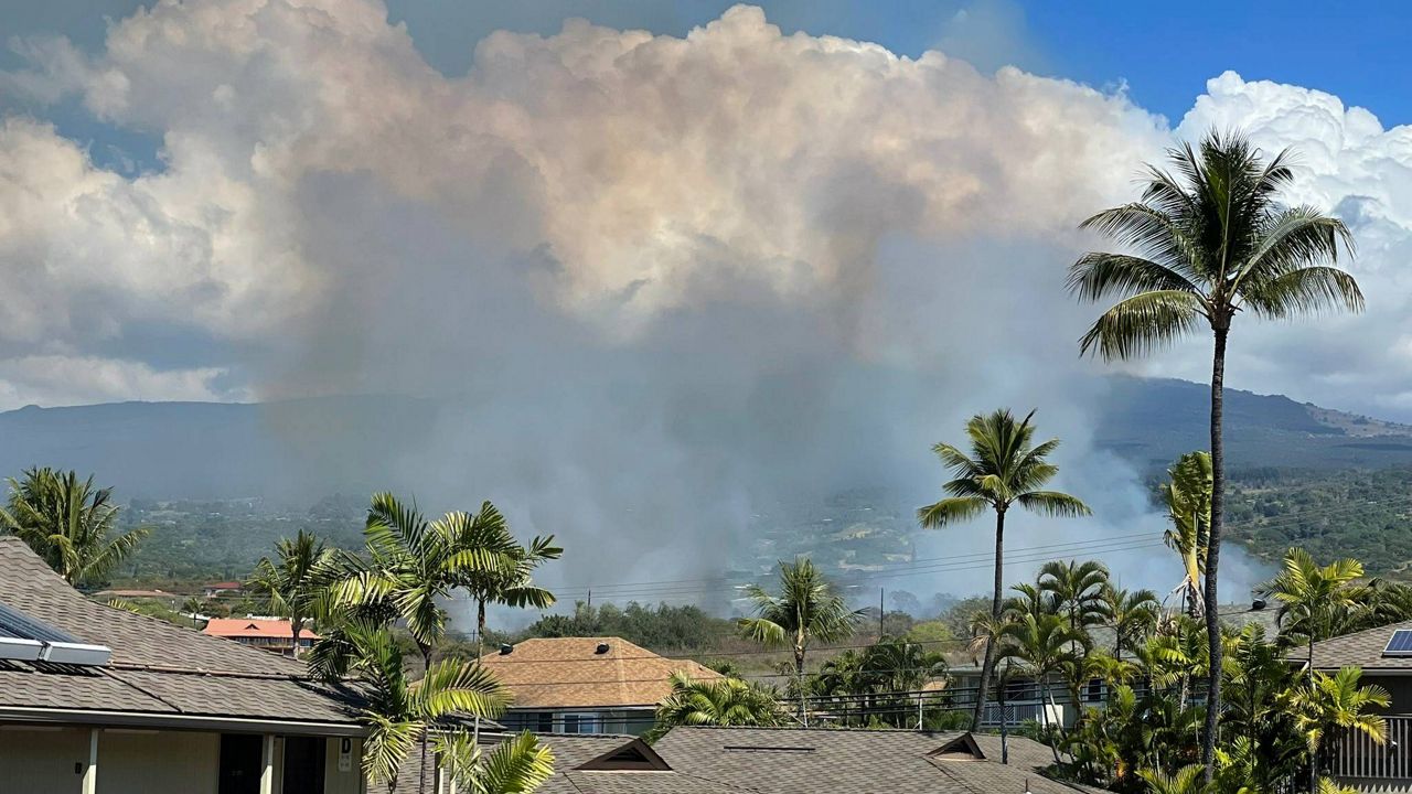 Brush fire in Kona on Feb. 16, 2022 (Courtesy Dustin Swisstack)