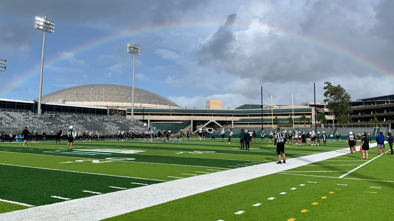 Ewa Beach native Micah Alejado, a three-star quarterback prospect at powerhouse Bishop Gorman (Nev.), could call the Clarence T.C. Ching Complex home starting in the 2024 season.