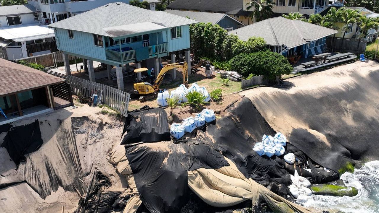 Joshua VanEmmerik's property (far left) at Sunset Beach in 2022. (Photo courtesy of DLNR)