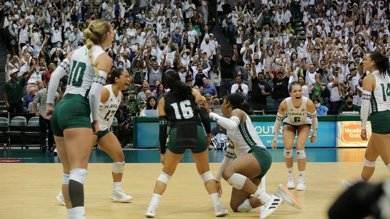 SimpliFi Arena at Stan Sheriff Center, seen here for Hawaii women's volleyball against Cal Poly on Nov. 18, could be a site for a future Big West women's volleyball tournament, a new postseason event which will begin next year at Long Beach State.