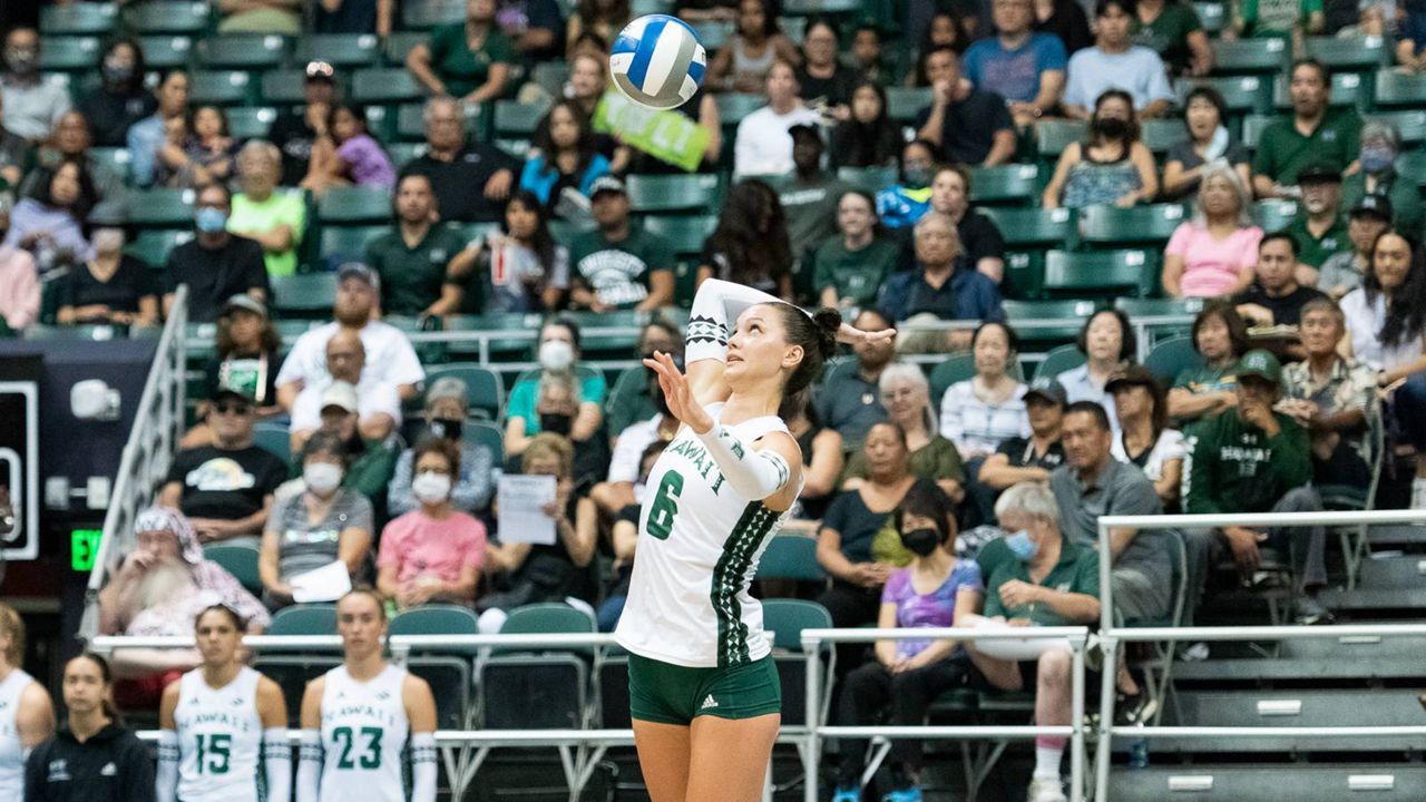 Hawaii hitter Riley Wagoner, seen earlier in October, went from one of her toughest games of the season to one of her best against Cal State Northridge on Friday night.