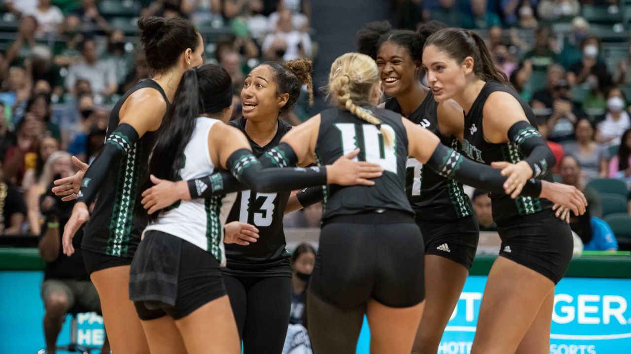 The Hawaii women's volleyball team, seen against USC earlier in September, swept UC Davis on Friday and improved to 10-0 in Big West openers since rejoining the conference in 2012.