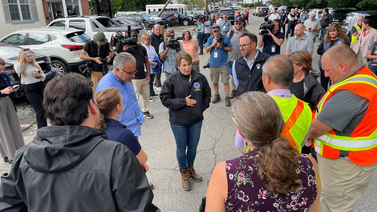 Gov. Healey tours Leominster flood damage