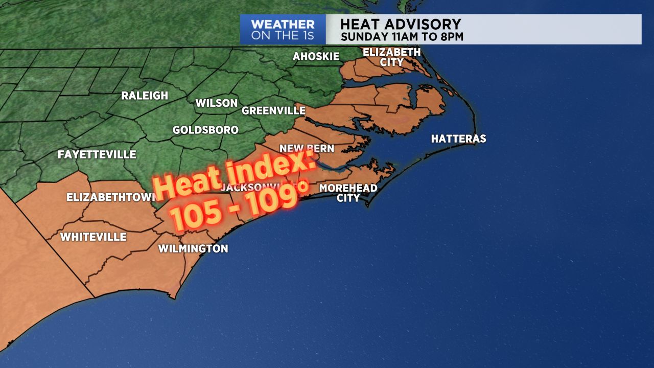 Heat advisory for Sunday