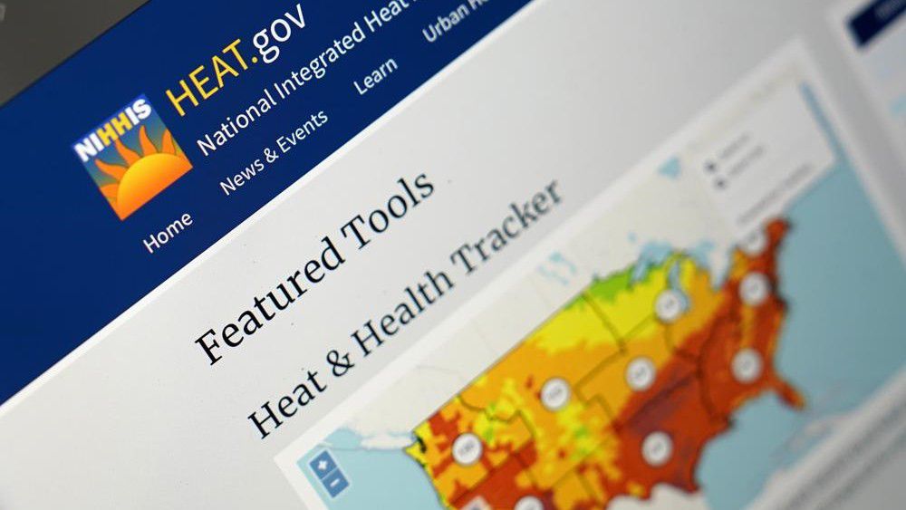 This image shows the Heat.gov website on a computer Tuesday, July 26, 2022, in Des Moines, Iowa. The federal government hopes the new website can help people and local governments beat the increasingly deadly heat of an ever-warming world. (AP Photo/Charlie Neibergall)