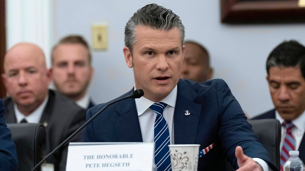 Department of Defense Secretary Pete Hegseth testifies before the House Committee on Appropriations' oversight subcommittee hearing on the Department of Defense, on Capitol Hill in Washington, Tuesday, June 10, 2025. (AP Photo/Jose Luis Magana)