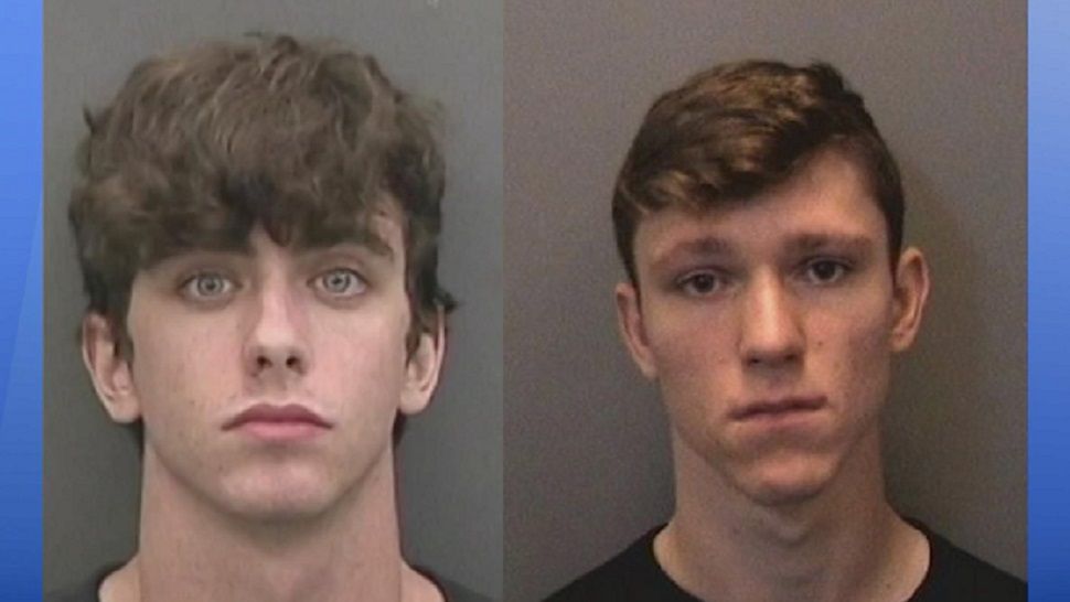 Cameron Herrin (left) and John Barrineau are facing two counts of vehicular homicide, street racing and reckless driving charges in the May, 2018, crash. (Hillsborough County Sheriff's Office)