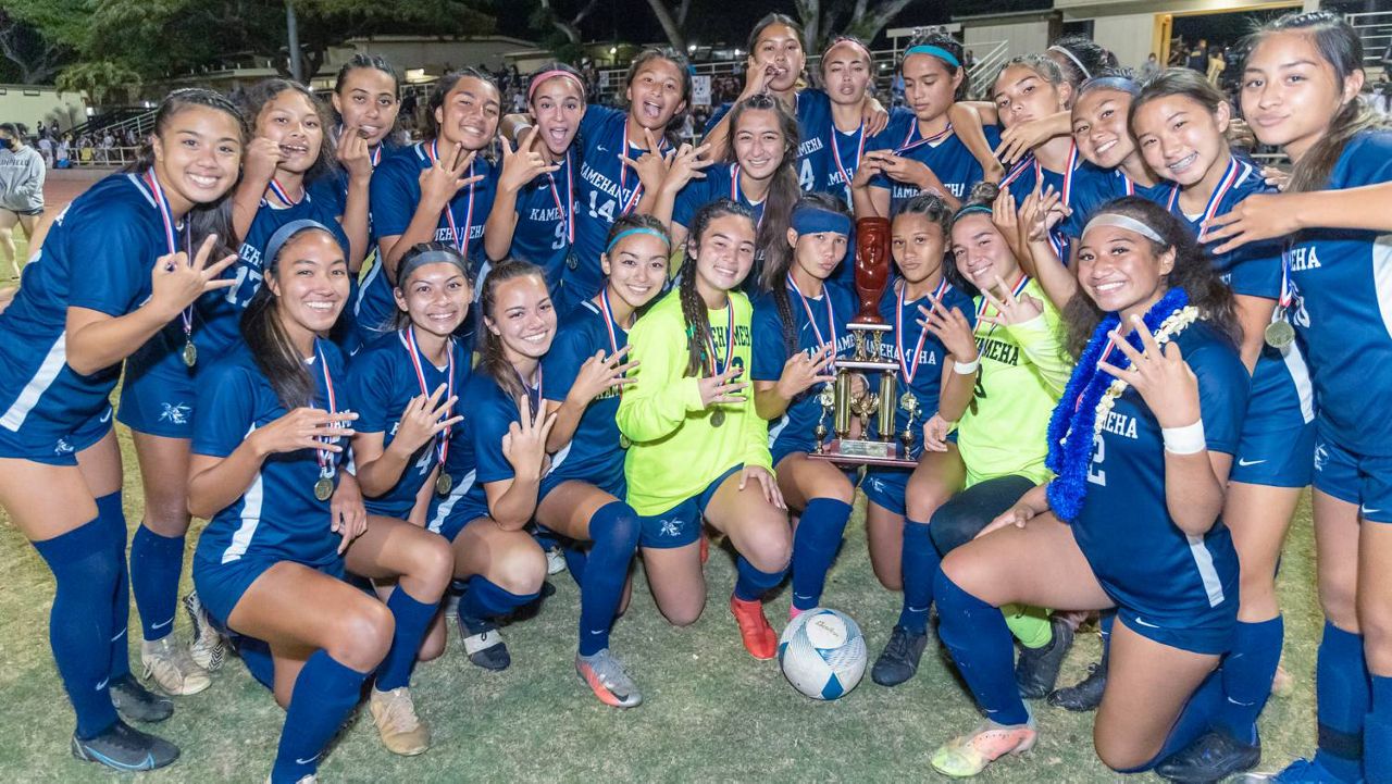 Kamehameha outlasted Punahou in penalty kicks on Saturday night for the Warriors' third straight HHSAA Division I title.