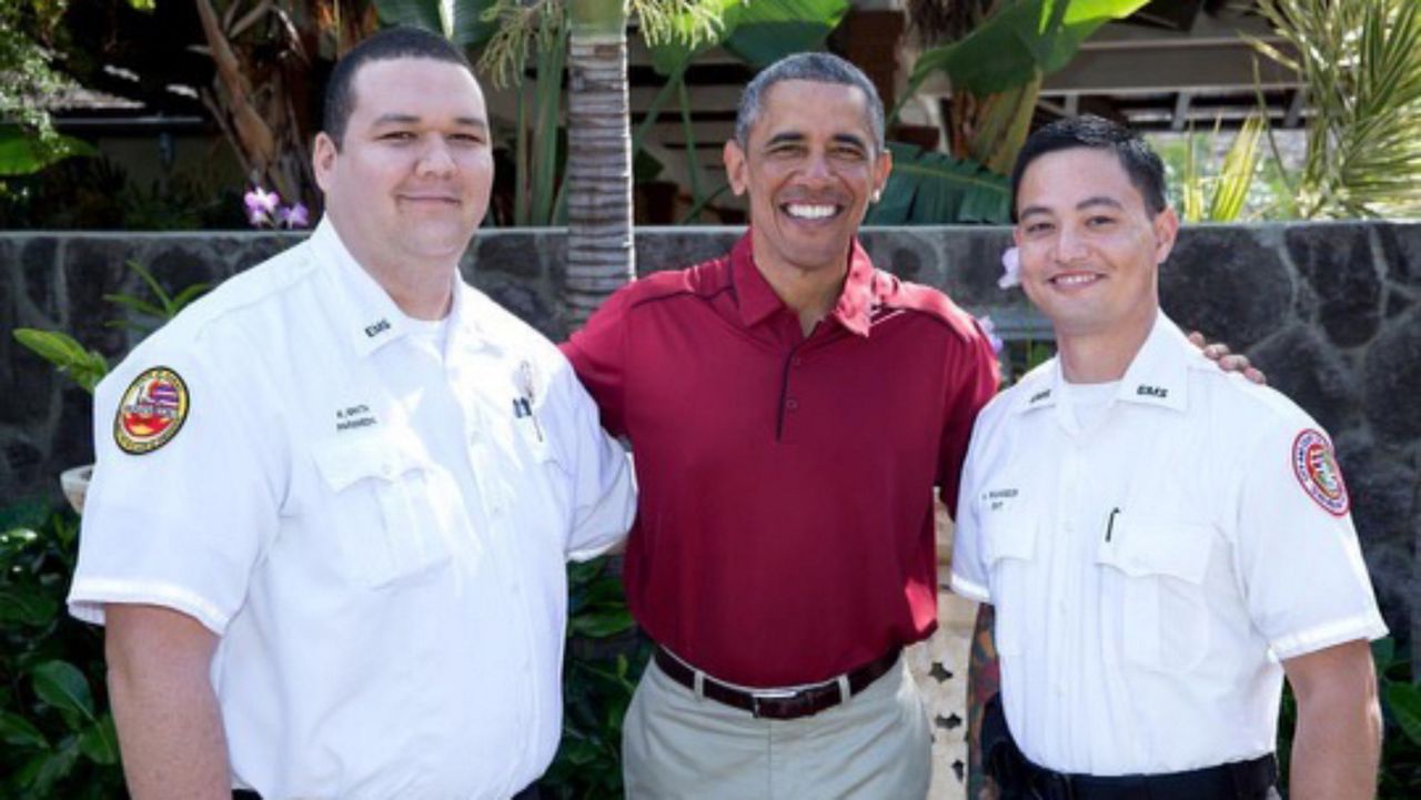 Kea Smith, former President Barack Obama and Jeff Wilkinson. Smith has set up a GoFundMe page for Wilkinson's family. (Photo courtesy of the Wilkinson family)