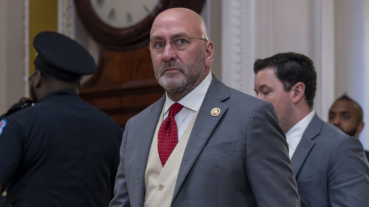 Rep. Clay Higgins, R-La., walks at the Capitol in Washington, April 17, 2024. (AP Photo/J. Scott Applewhite, File)