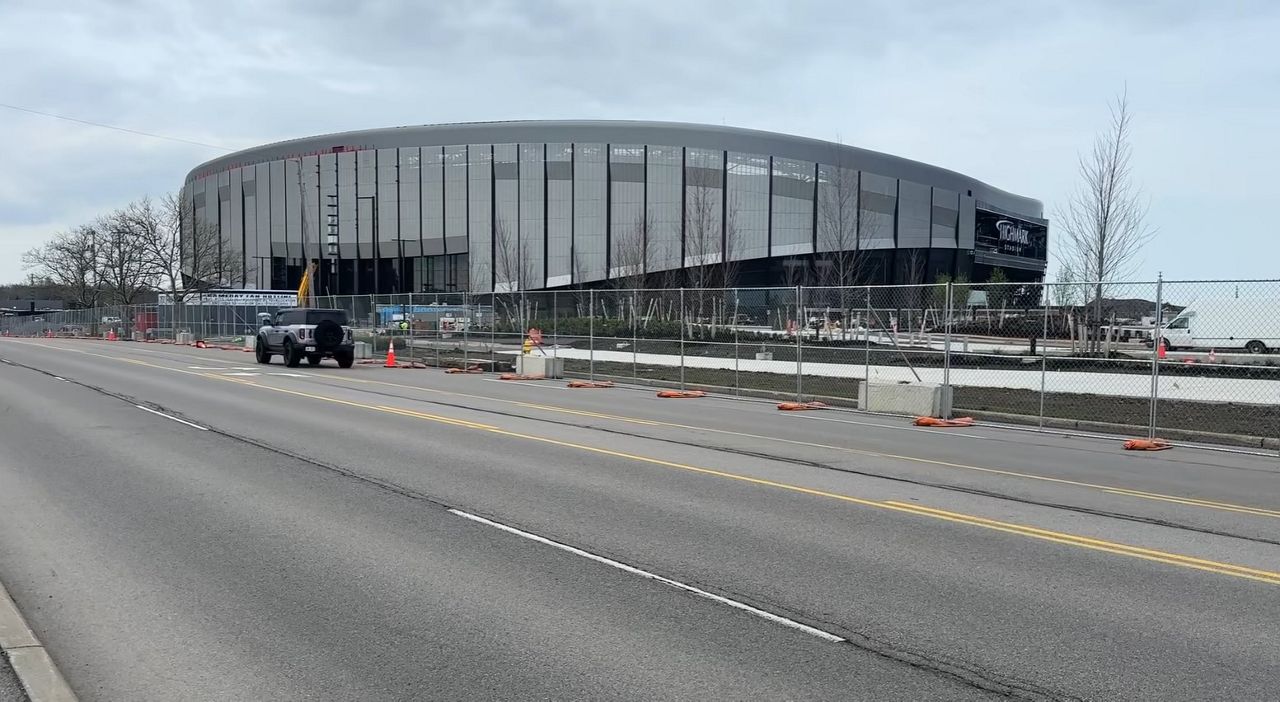 Highmark Stadium sign installed at future home of the Bills